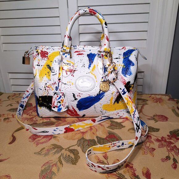 Dooney & Bourke Dipinta Inspired Hand Painted Vintage Speedy Style Bag - Picture 2 of 15